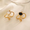 Picture of Vacuum Plating Stylish Ins Style 18K Gold Plated Multicolor 304 Stainless Steel Open Oval Enamel Rings For Women Party