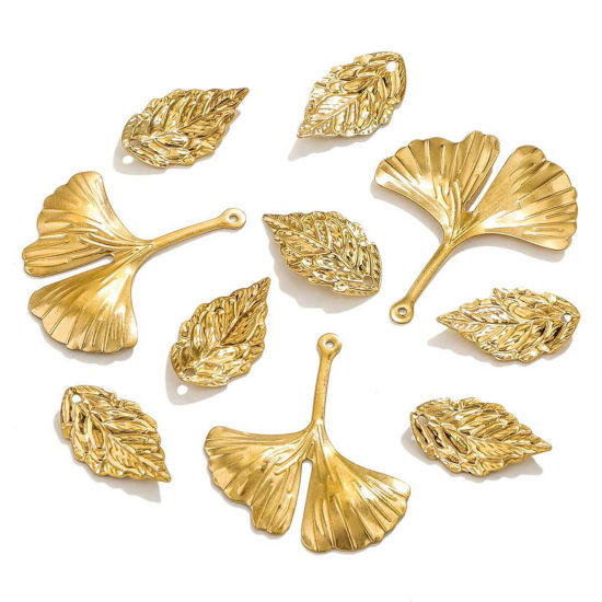 Image de 10 Pcs Breloques en 304 Acier Inoxydable Feuille