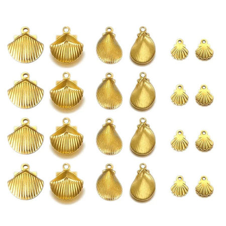 100 Stück 304 Edelstahl Charms Muschel