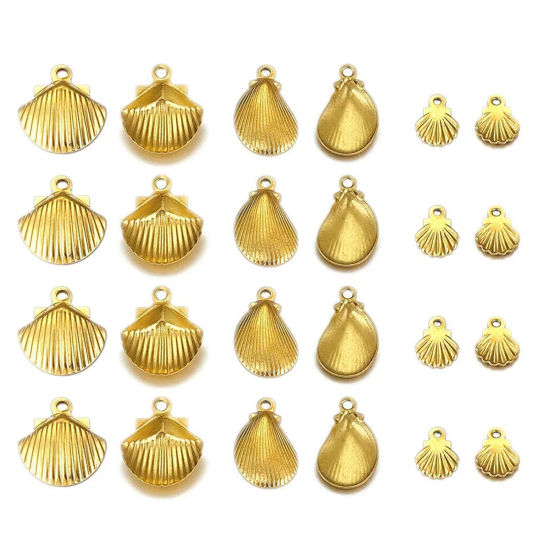 Bild von 100 Stück 304 Edelstahl Charms Muschel