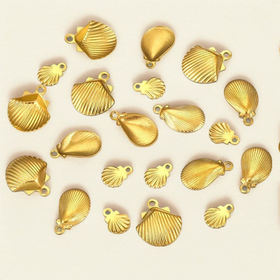Bild von 100 Stück 304 Edelstahl Charms Muschel