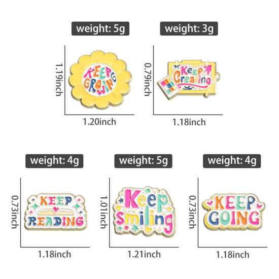 Image de 1 Pièce Broche Epingle Mignon Doré Émail