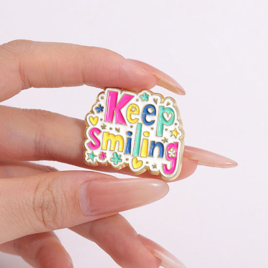 Image de 1 Pièce Broche Epingle Mignon Doré Émail