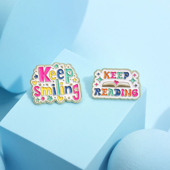 Image de 1 Pièce Broche Epingle Mignon Doré Émail