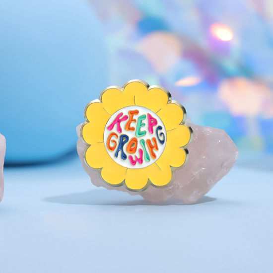 Image de 1 Pièce Broche Epingle Mignon Doré Émail