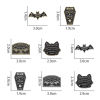 Picture of Punk Pin Brooches Hand Star Black Enamel