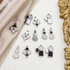 Picture of 304 Stainless Steel & Natural Shell Charms Silver Tone Geometric