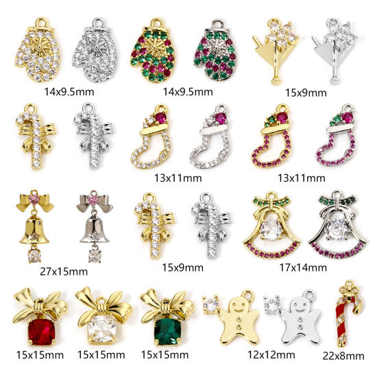 Bild von Messing Weihnachten Charms Micro Pave