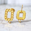 Image de 2 Pcs Boucle d'Oreille à Tige avec Accessoires de Connecteur de Boucle en 304 Acier Inoxydable Rectangle