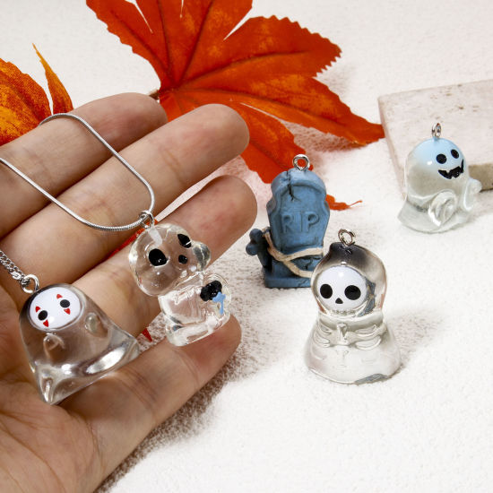 5 個 樹脂 ハロウィン チャーム 3D 多色 の画像