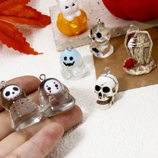 5 個 樹脂 ハロウィン チャーム 3D 多色 の画像