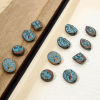 Picture of Zinc Based Alloy Spacer Beads For DIY Jewelry Making Antique Copper Blue Face Fairy Patina Finish Verdigris Effect