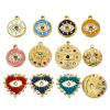 Picture of Eco-friendly Vacuum Plating 304 Stainless Steel Religious Charmes Gold Plated Evil Eye Rhinestone