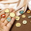 Picture of Eco-friendly Vacuum Plating 304 Stainless Steel Religious Charmes Gold Plated Evil Eye Rhinestone