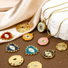Picture of Eco-friendly Vacuum Plating 304 Stainless Steel Religious Charmes Gold Plated Evil Eye Rhinestone