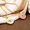 Picture of Eco-friendly Vacuum Plating 304 Stainless Steel Religious Charmes Gold Plated Evil Eye Rhinestone