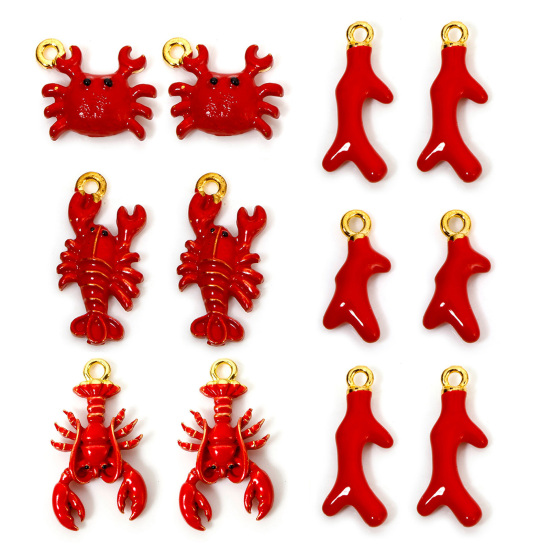 Picture of Zinc Based Alloy Ocean Jewelry Charms Gold Plated Enamel 3D