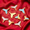 Picture of Vacuum Plating 304 Stainless Steel Charms 18K Gold Plated Fishtail Enamel