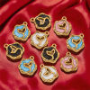 Picture of Vacuum Plating 304 Stainless Steel Charms 18K Gold Plated Fishtail Enamel