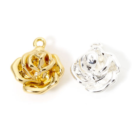 Messing Valentinstag Charms Bunt Rose 3D