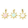 Picture of 2 PCs Brass Galaxy Charm Pendant Real Gold Plated Pearlized Sun Enamel 25mm x 18mm