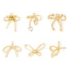 Picture of Eco-friendly Brass Clothes Charmes Real Gold Plated Bowknot Clear Cubic Zirconia