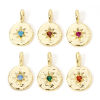 Picture of Brass Galaxy Charms Wholesale Real Gold Plated Irregular Star Multicolour Cubic Zirconia 17mm x 11mm