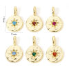 Picture of Brass Galaxy Charms Wholesale Real Gold Plated Irregular Star Multicolour Cubic Zirconia 17mm x 11mm