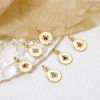 Picture of Brass Galaxy Charms Wholesale Real Gold Plated Irregular Star Multicolour Cubic Zirconia 17mm x 11mm
