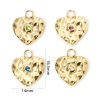Picture of Eco-friendly Vacuum Plating 304 Stainless Steel Valentine's Day Charms 14K Real Gold Plated Heart Hammered Multicolor Rhinestone 16.5mm x 14mm