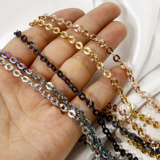 Image de Colliers En Gros en 304 Acier Inoxydable, Chaîne Maille Forçat, Unisexe Minimaliste Cadeau Bijoux pour Détaillants 40cm long, Taille de la Chaîne: 4mm, 1 Pièce
