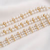Picture of Eco-friendly Brass Spacer Beads For DIY Bracelet Jewelry Making Findings 14K Real Gold Plated Clear Cubic Zirconia