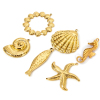 Picture of Eco-friendly Vacuum Plating 304 Stainless Steel Ocean Jewelry Pendants 18K Real Gold Plated Seahorse Animal Shell 3D