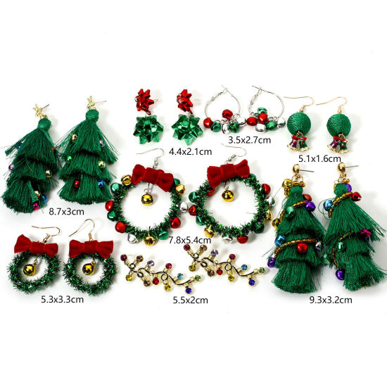 Image de 1 Paire Boucles d'Oreilles Noël en Alliage de Zinc Multicolore 3D