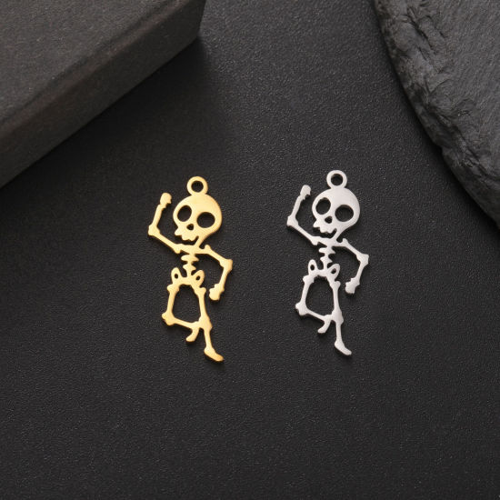 1 個 304ステンレス鋼 ハロウィン チャーム 骨組み 26mm x 12mm、 の画像
