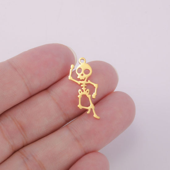 1 個 304ステンレス鋼 ハロウィン チャーム 骨組み 26mm x 12mm、 の画像
