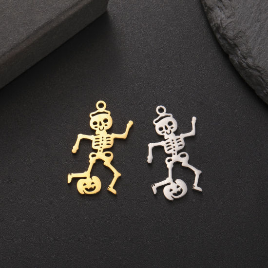 1 個 304ステンレス鋼 ハロウィン チャーム 骨組み 26mm x 12mm、 の画像