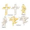Picture of 304 Stainless Steel Religious Charms Cross Angel Hollow