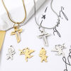 Picture of 304 Stainless Steel Religious Charms Cross Angel Hollow