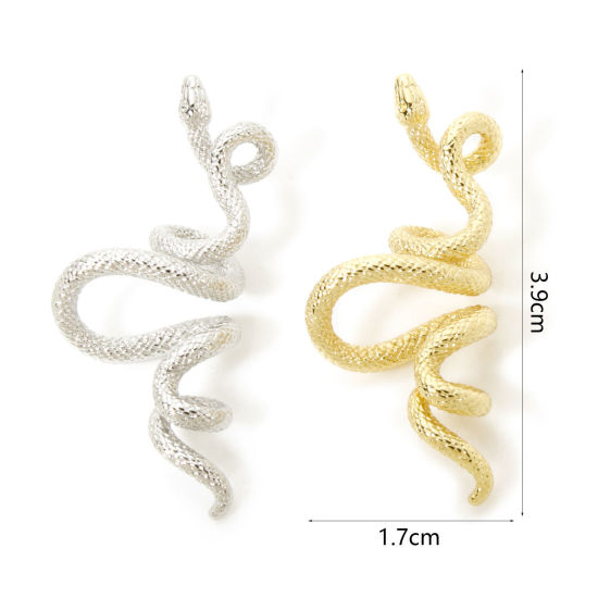 Image de 2 Pcs Pendentifs En Gros en Laiton Multicolore Serpent 3D 3.9cm x 1.7cm