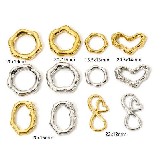 Immagine di 2 Pz 304 Acciaio Inossidabile Pendenti Charms Connettori Geometrica