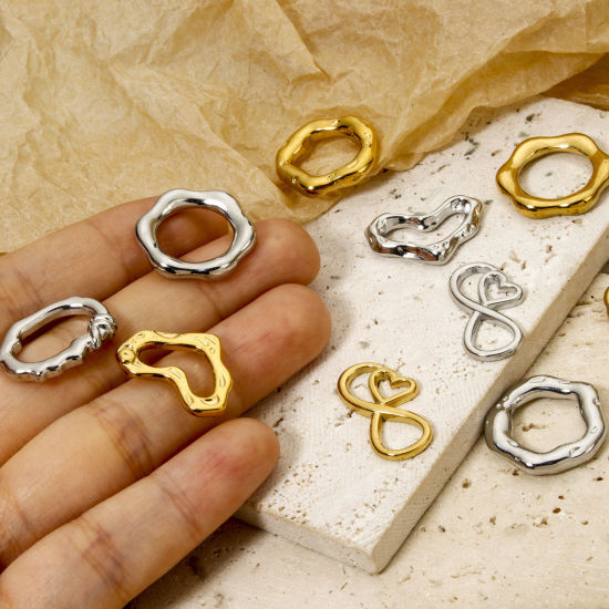 Immagine di 2 Pz 304 Acciaio Inossidabile Pendenti Charms Connettori Geometrica