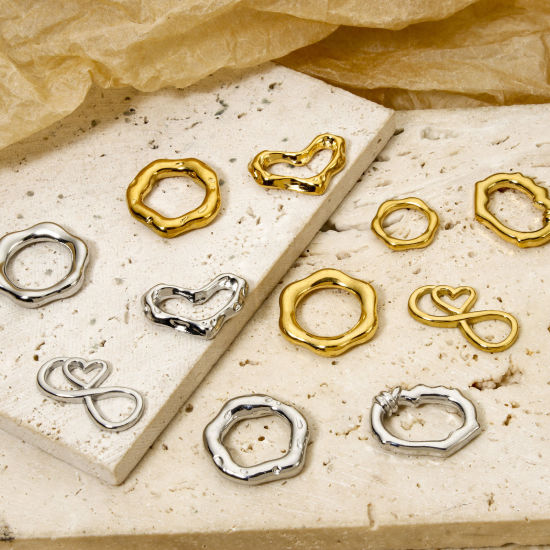 Immagine di 2 Pz 304 Acciaio Inossidabile Pendenti Charms Connettori Geometrica