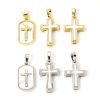 Picture of Natural Shell & Brass Religious Charm Pendant Multicolor Cross