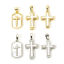 1 Pz Conchiglie Naturali & Ottone Religione Ciondoli Pendenti Multicolore Croce