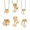 Picture of Brass Micro Pave Charms 18K Gold Plated Clear Cubic Zirconia