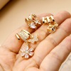 Picture of Brass Micro Pave Charms 18K Gold Plated Clear Cubic Zirconia