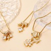 Picture of Brass Micro Pave Charms 18K Gold Plated Clear Cubic Zirconia