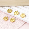 Picture of Eco-friendly PVD Vacuum Plating 304 Stainless Steel Valentine's Day Charms 18K Real Gold Plated Round Disc Moon 16mm x 13mm