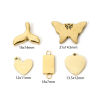 Picture of Eco-friendly PVD Vacuum Plating 304 Stainless Steel & Natural Shell Charms 14K Real Gold Plated Butterfly Animal Heart
